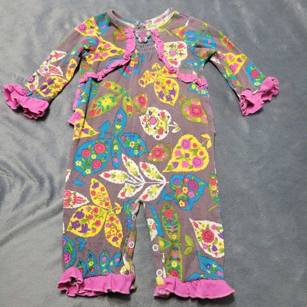 Baby Nay Outfit Girls 24 Months Grey Pink Comfort Stretch One Piece Cotton Modal